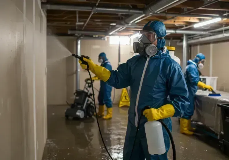 Basement Sanitization and Antimicrobial Treatment process in Shadyside, OH